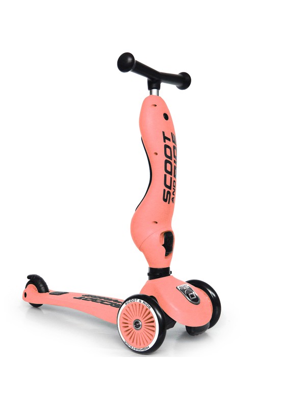 Scoot and Ride - Highwaykick 1 - Peach, stylish 2-in-1 balance bike and scooter in soft peach color.